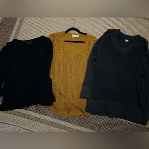 3 sweaters. Two name brand. American eagle and Aerie